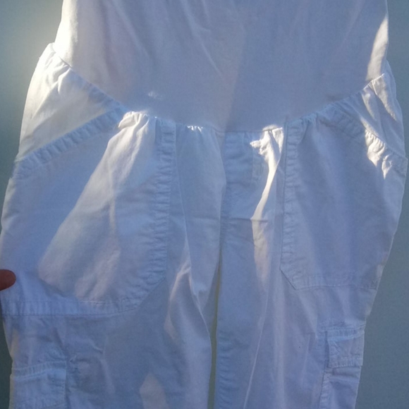 White Maternity Motherhood Capri Pant Summer Small - Picture 12 of 12